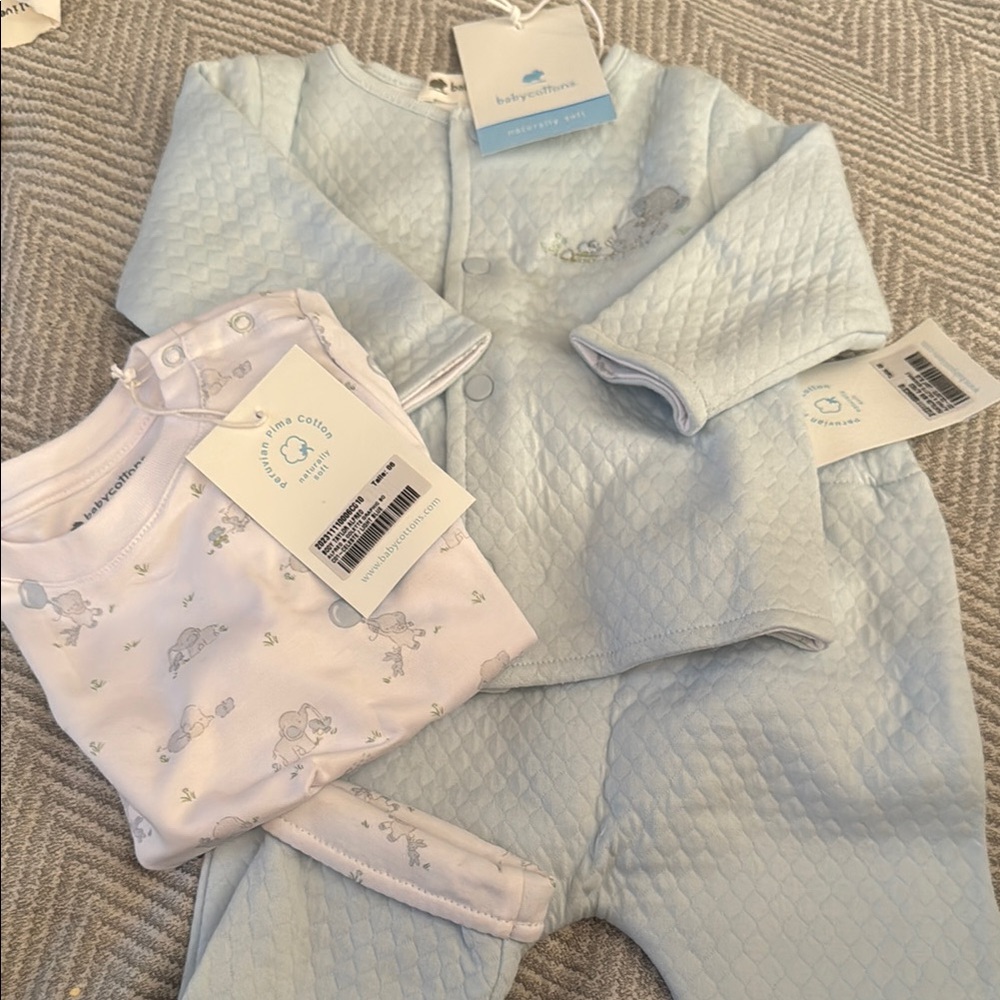 Baby Blue Quilted Outfit Set